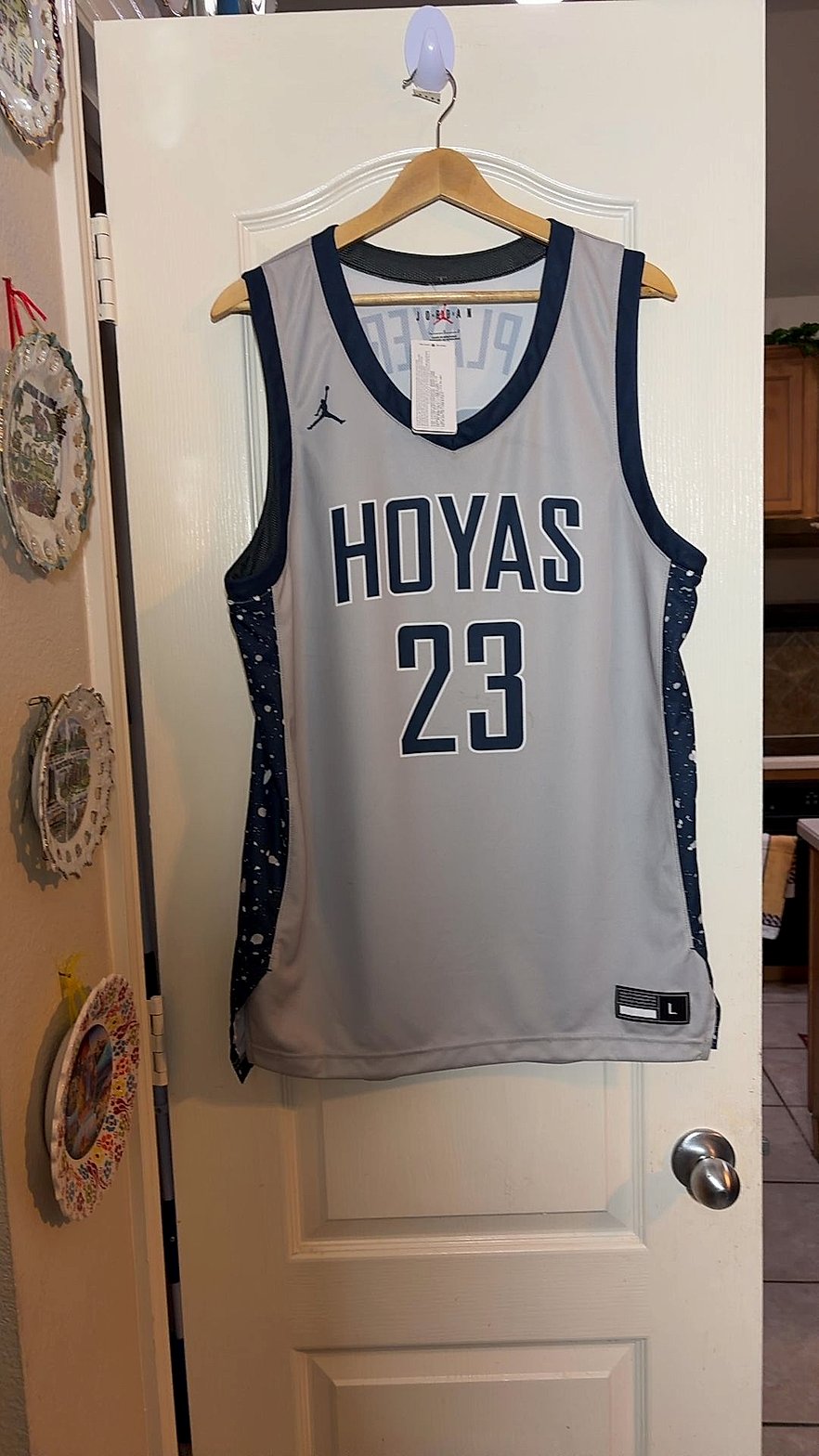 Jordan Brand Georgetown Hoyas #23 Player Basketball Jersey, Grey, Size Large