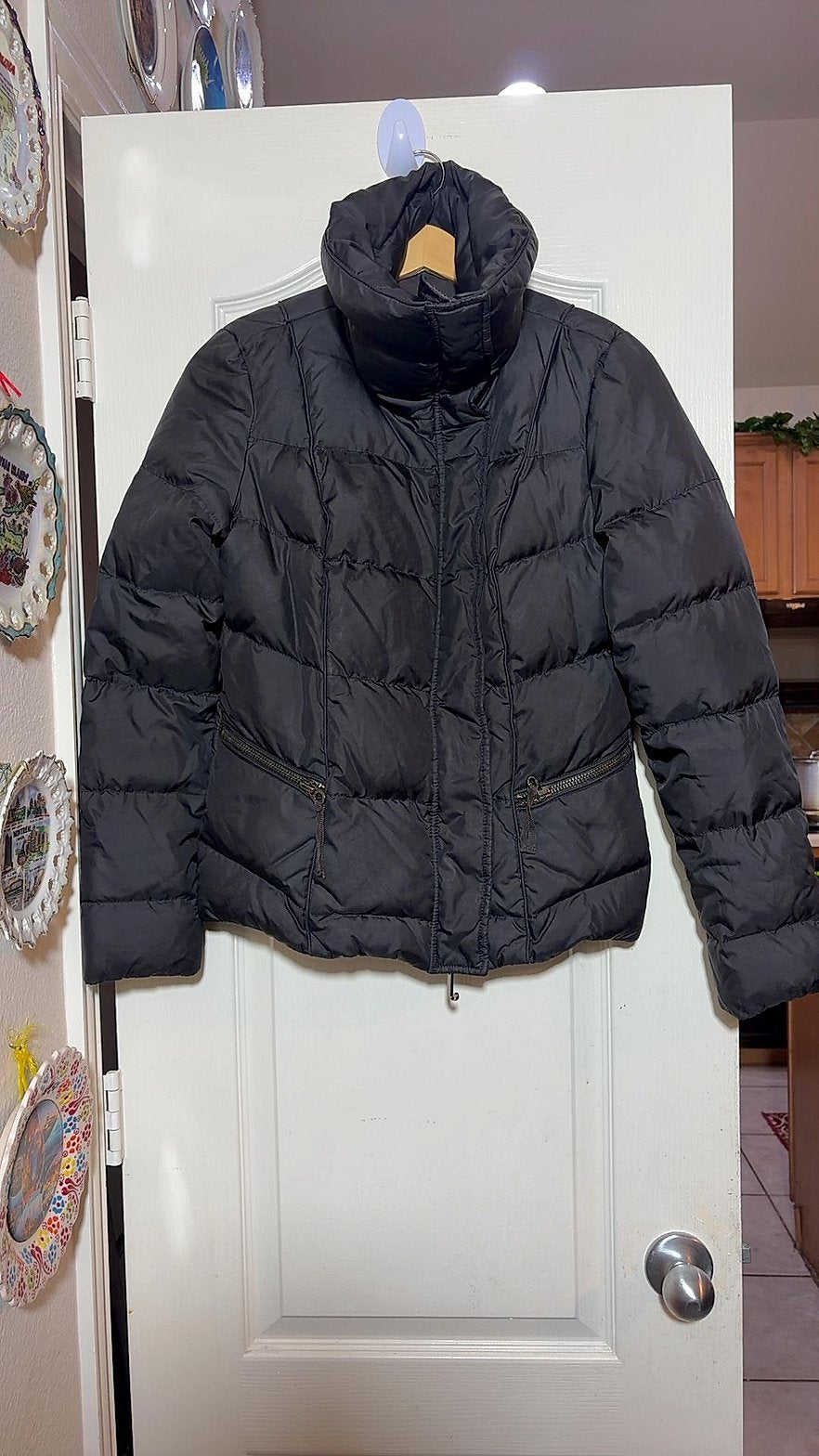 Juicy Couture Women's Black Down Puffer Jacket, Size S