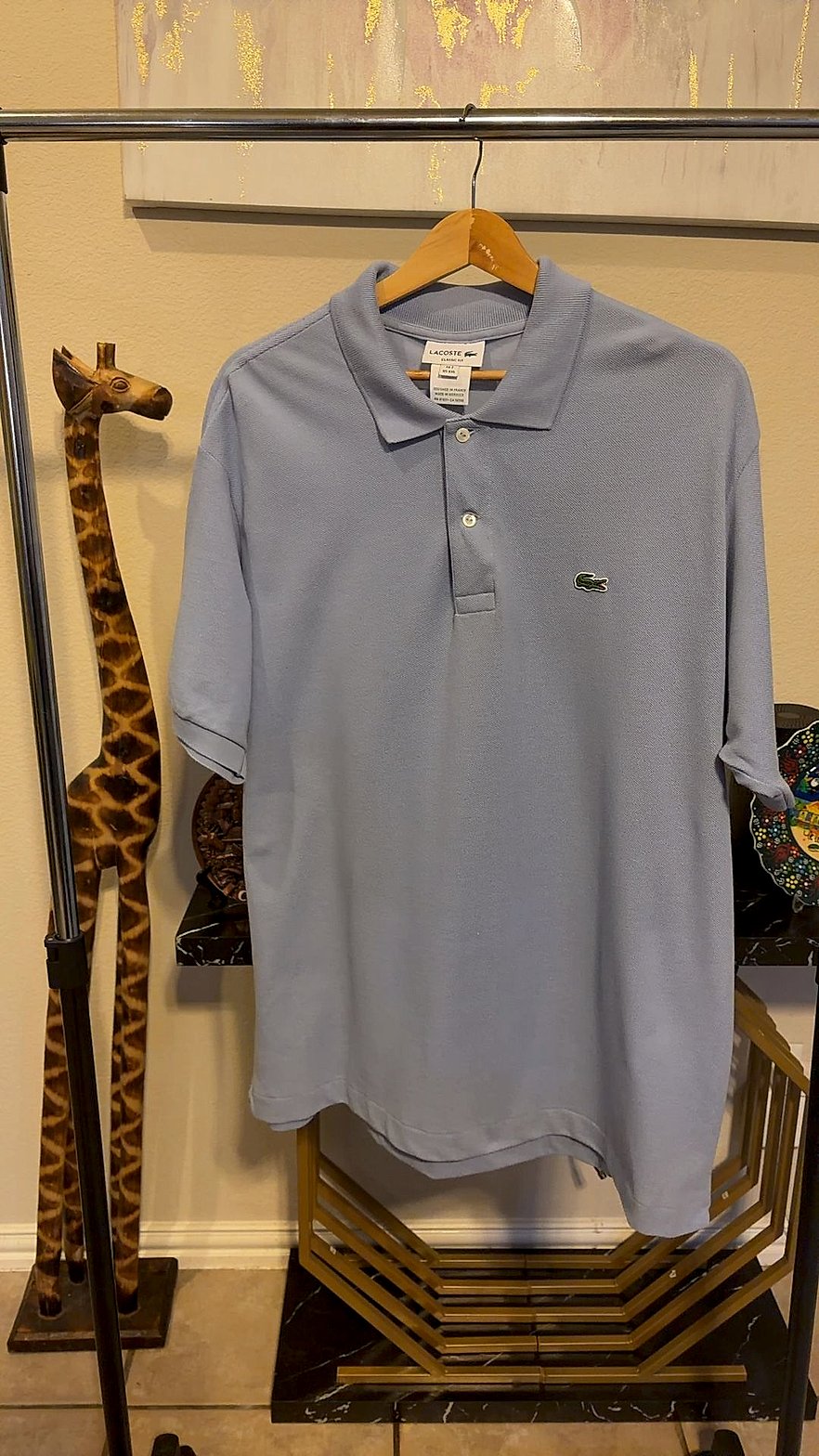 Lacoste Classic Fit Pique Polo Shirt, Light Blue, Size 7 (XXL)