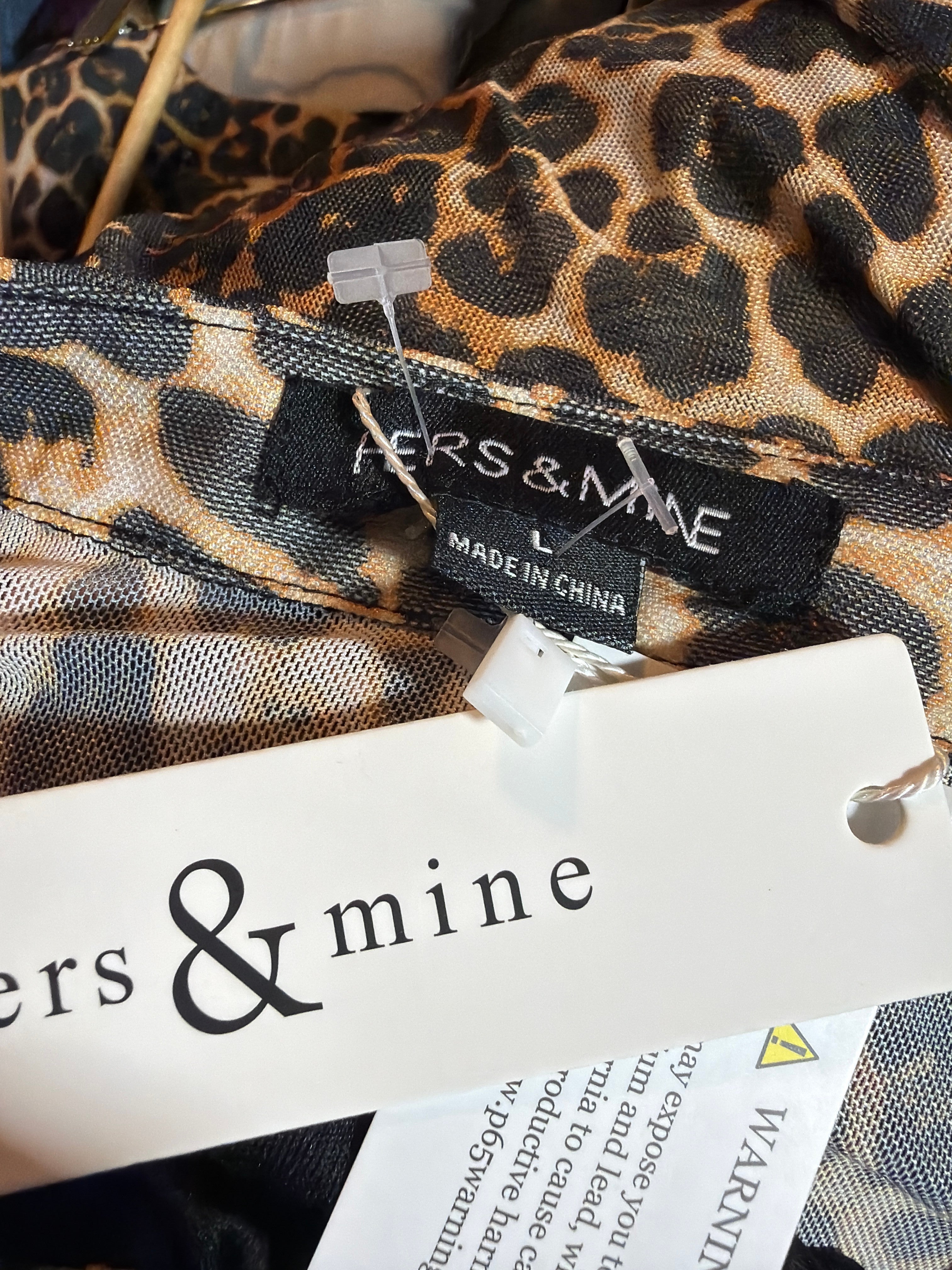 Leopard Print Mesh Two-Piece Set - Flare Pants & Button-Up Top