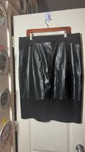 Marc New York Andrew Marc Black Faux Snakeskin Leather Panel Pencil Skirt, Women's XL