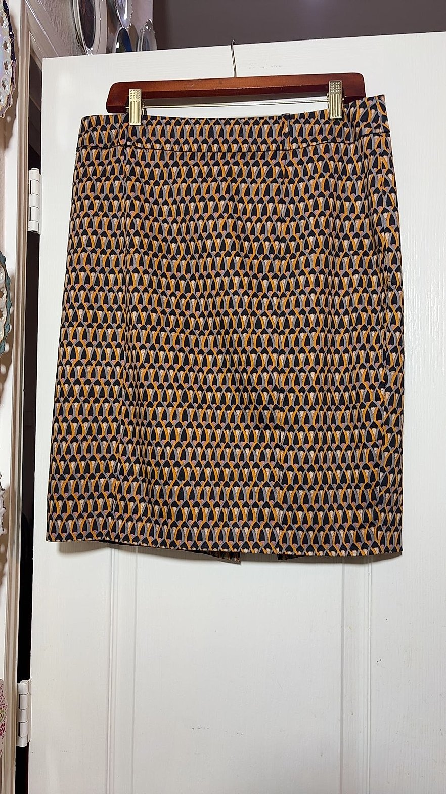 Mossimo Stretch Geometric Print Pencil Skirt, Size 14
