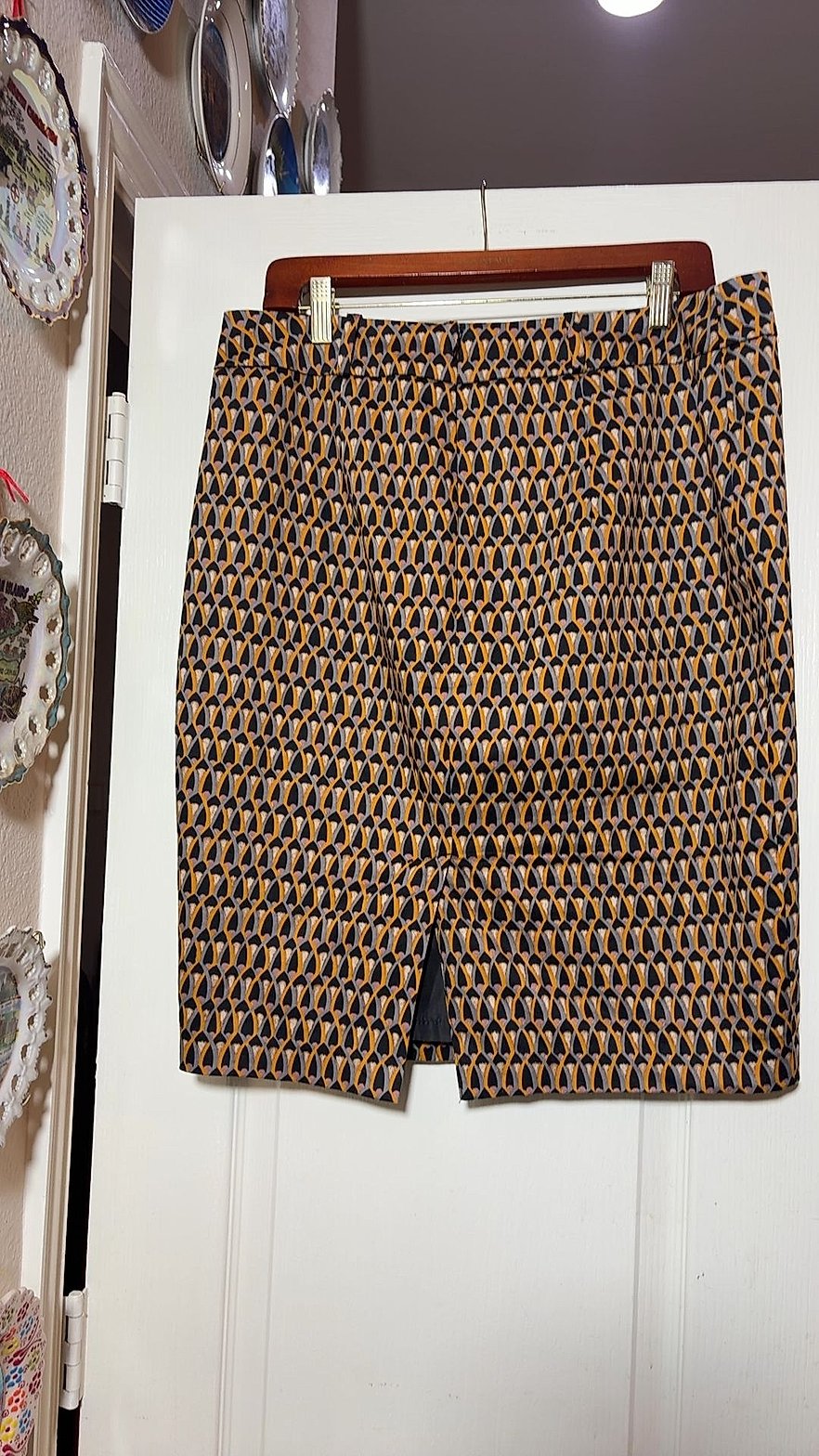 Mossimo Stretch Geometric Print Pencil Skirt, Size 14