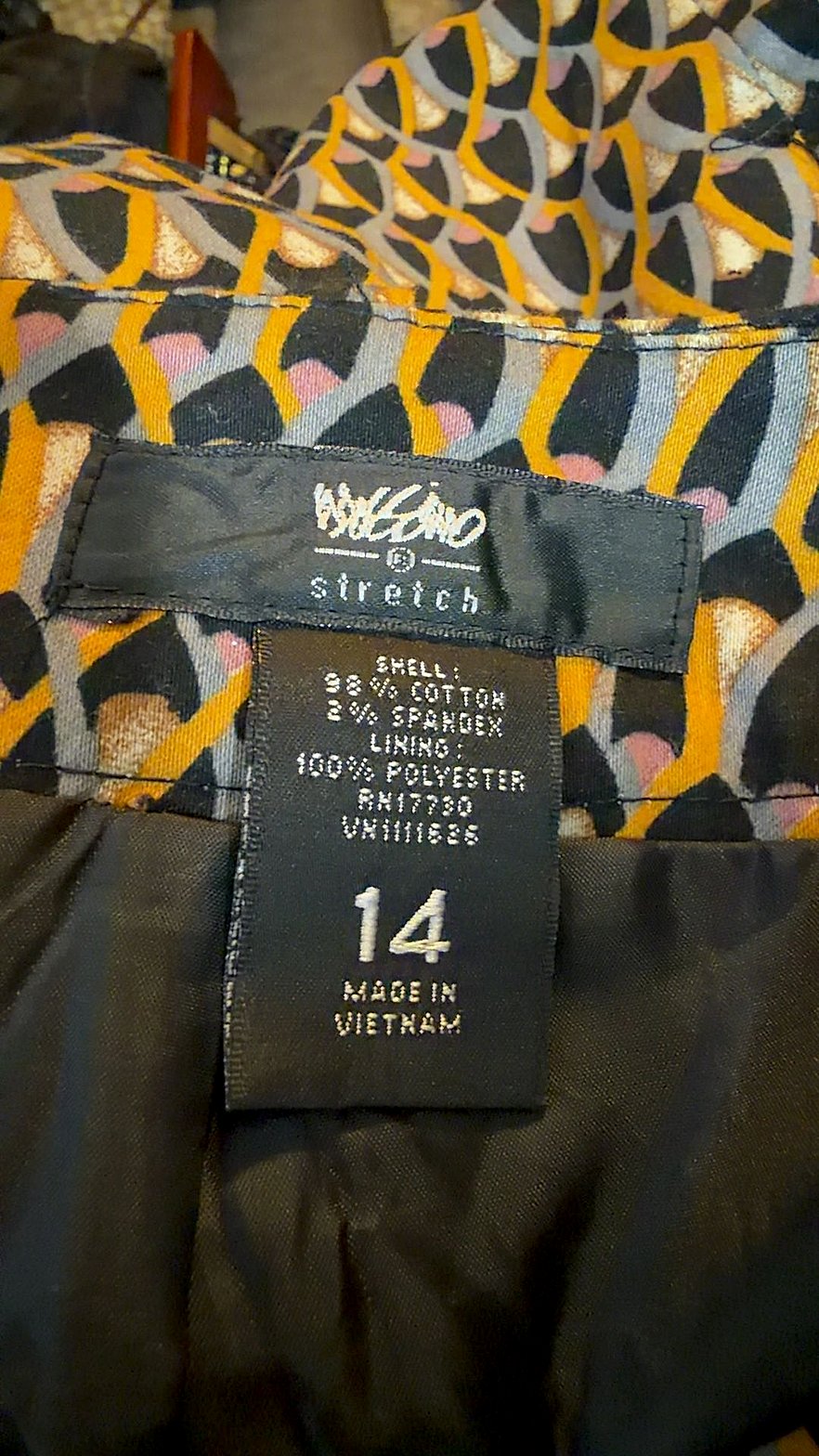 Mossimo Stretch Geometric Print Pencil Skirt, Size 14