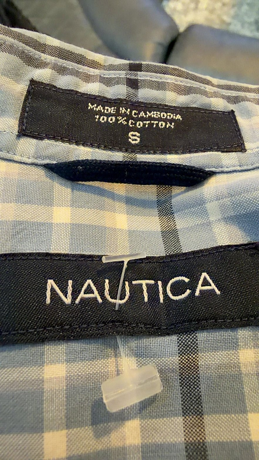 Nautica Men's Short-Sleeve Plaid Button-Down Shirt, Size S
