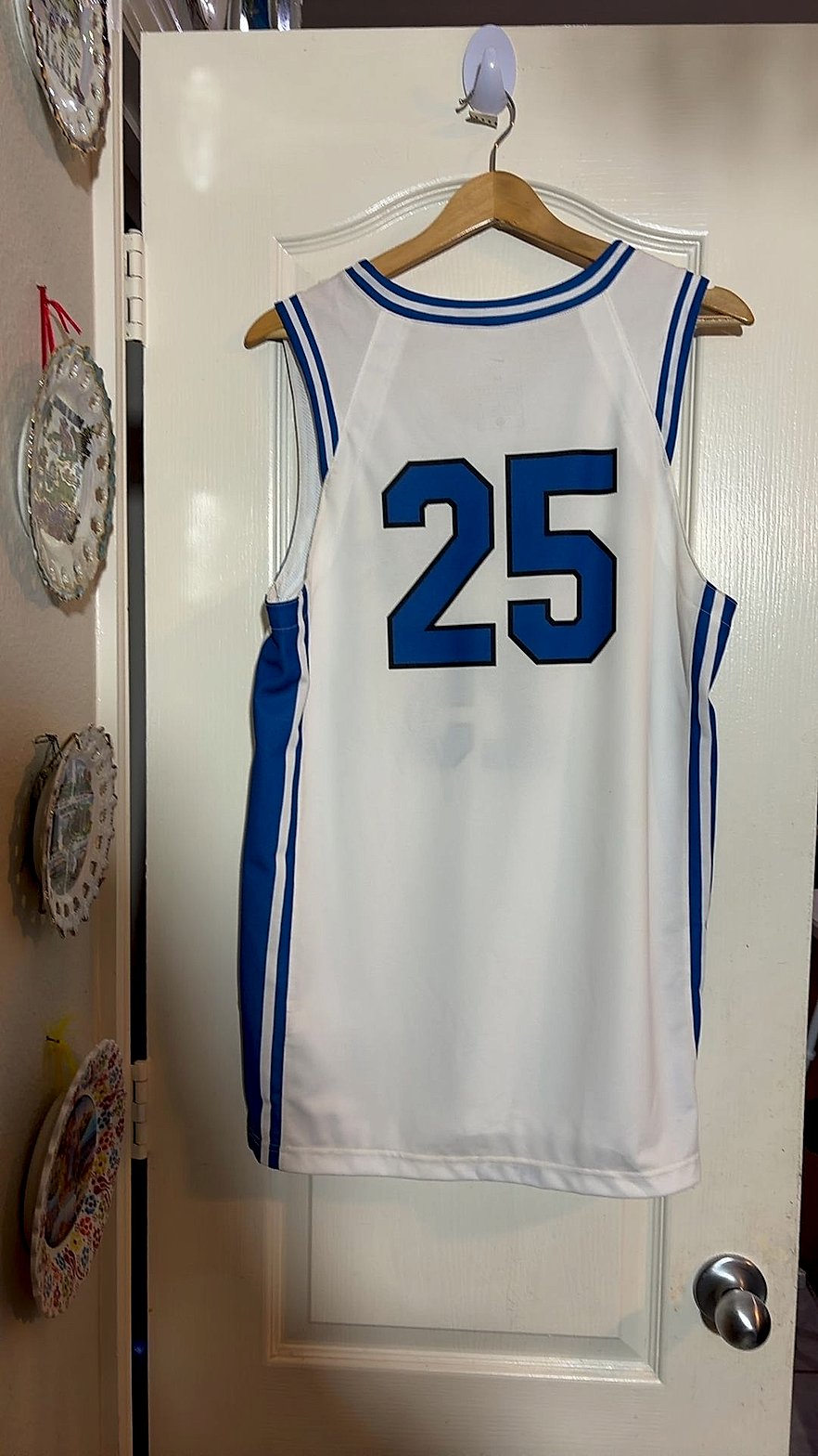 Nike Team Tigers #25 Basketball Jersey Size M White Stitched Mesh Excellent