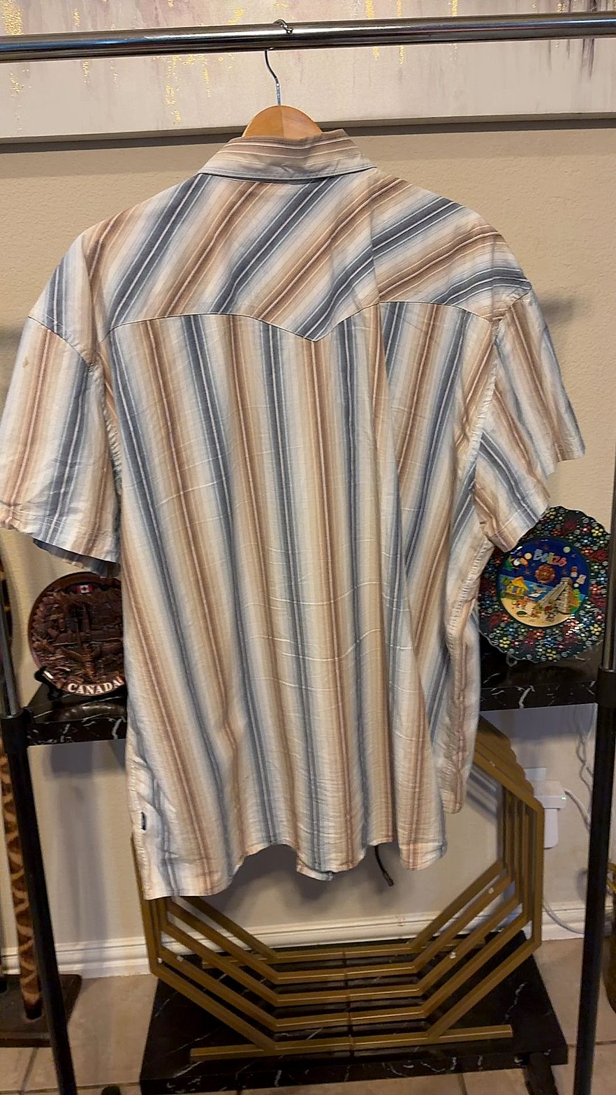 Panhandle Slim Men's Western Pearl Snap Short-Sleeve Shirt, Serape Stripe, Size XXL