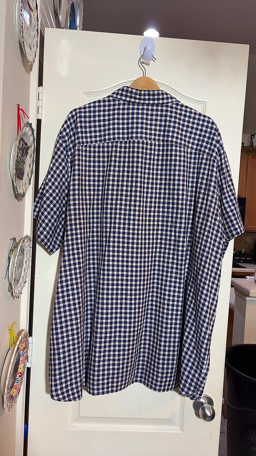 Perry Ellis Stretch Men's Short-Sleeve Gingham Check Button-Up Shirt