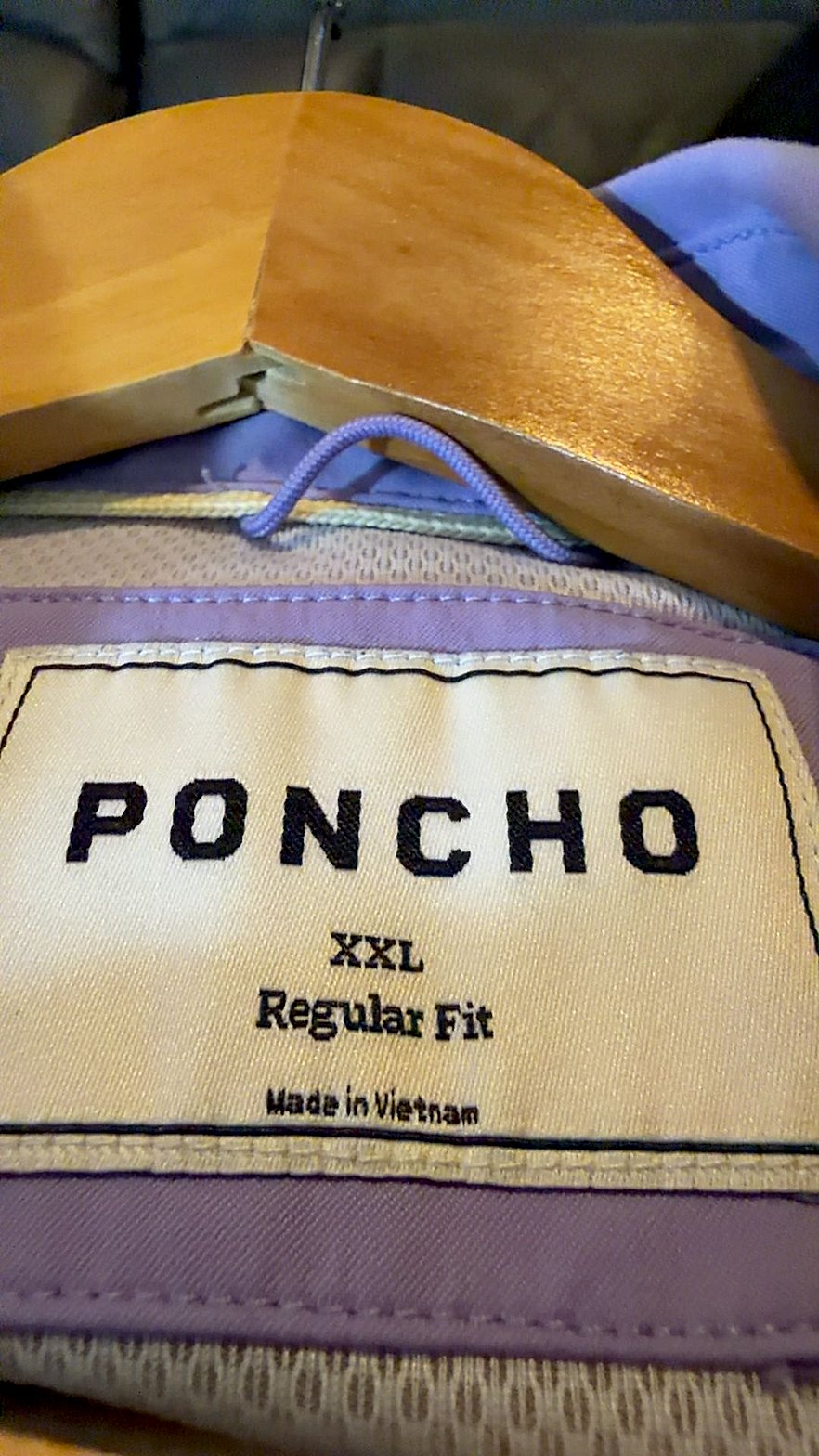 Poncho Men's Short-Sleeve Western Pearl-Snap Performance Fishing Shirt, Lavender, XXL