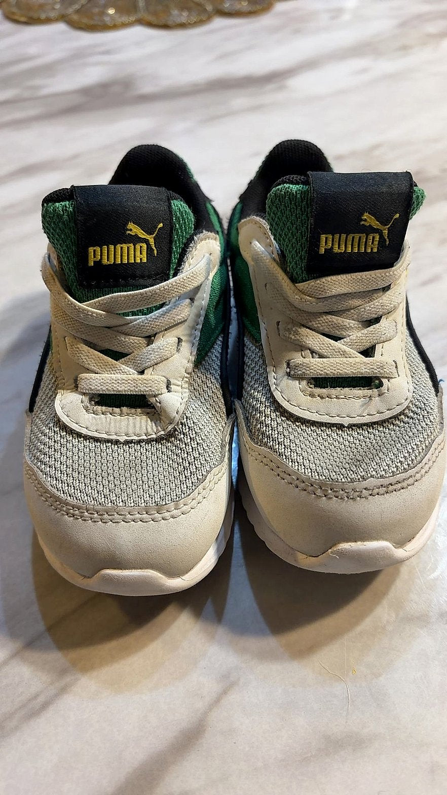 Puma Toddler Sneakers, Green/Blue/Cream Colorway