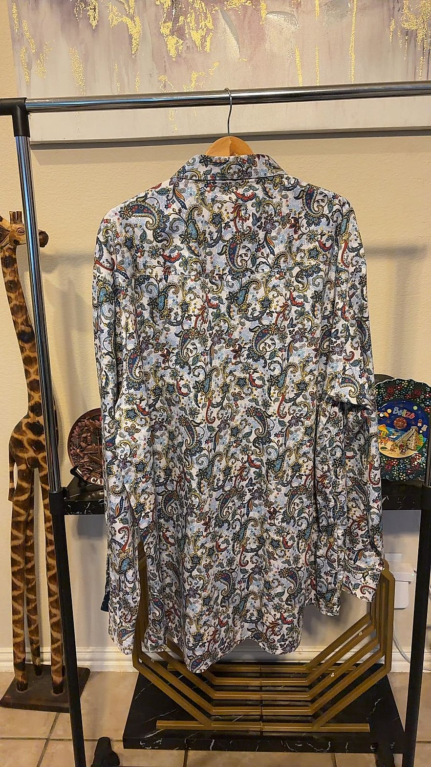 Resistol Men's Long-Sleeve Paisley Western Snap Shirt, Size 3XL