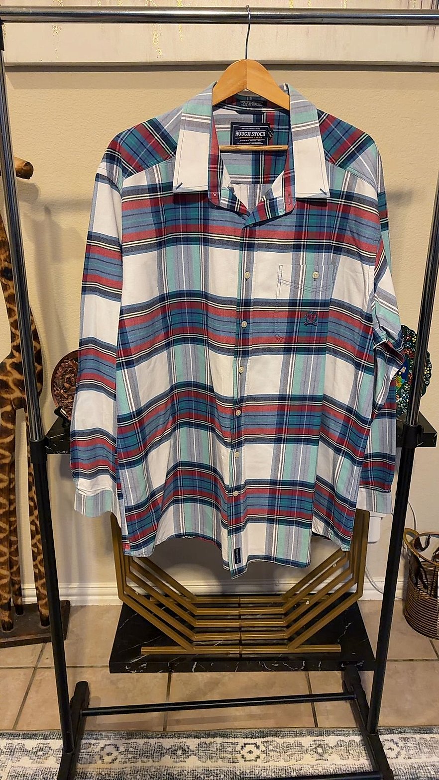 Rough Stock Panhandle Slim Men's Long Sleeve Plaid Western Shirt