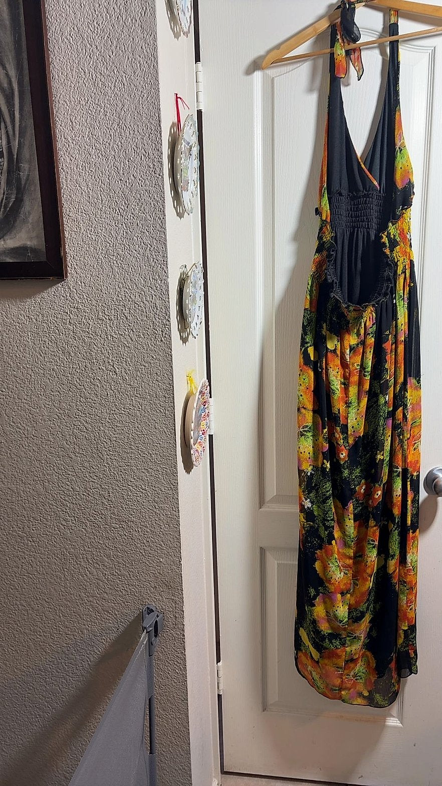 Sam & Max Floral Halter Maxi Dress, Size XL