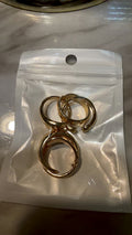 Set of 3 Gold-Tone Adjustable Open Chunky Dome Rings