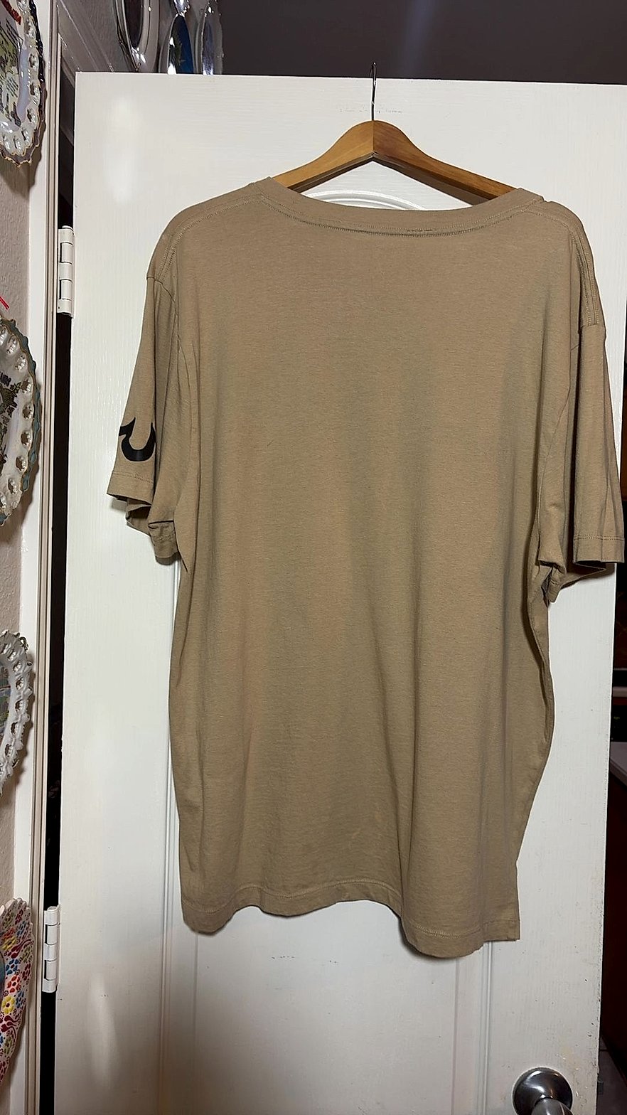 True Religion Brand Jeans Men's Tan Box Logo T-Shirt
