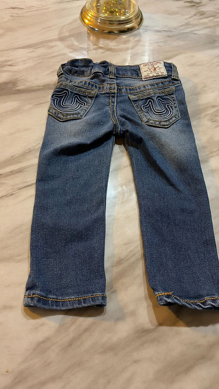 True Religion Geno Relaxed Slim Toddler Jeans, Size 2T