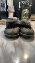 UGG Coquette Grey Suede Sheepskin Slippers