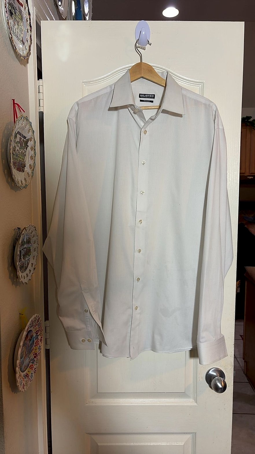 Unlisted by Kenneth Cole Men's White Long-Sleeve Dress Shirt, Regular Fit