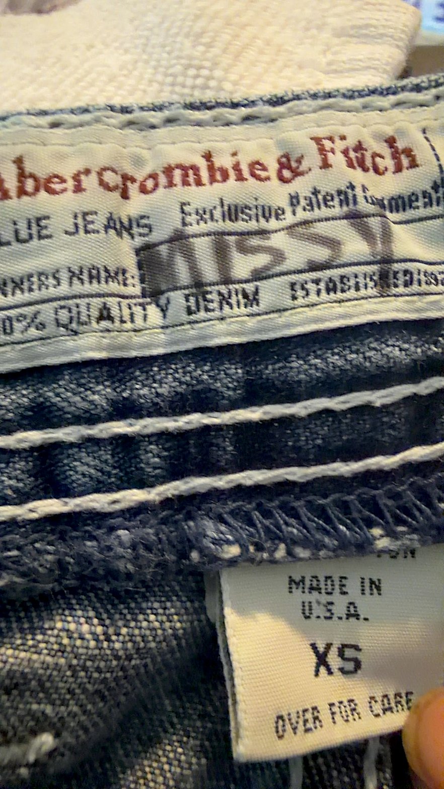Vintage Abercrombie & Fitch Women's Denim Cargo Shorts with Drawstring Waist, Made in USA, Size XS