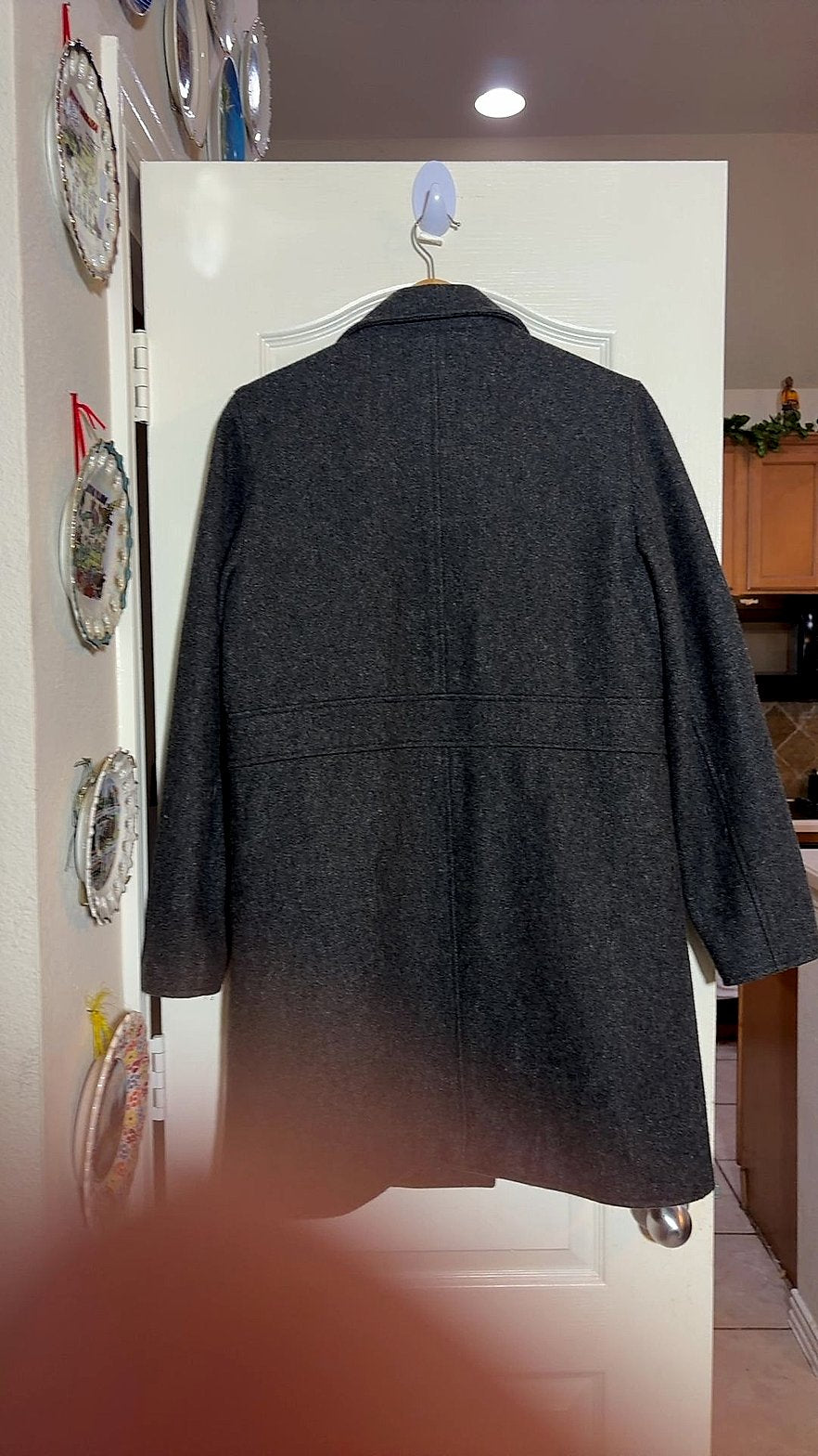 Vintage GAP Charcoal Gray Wool-Blend Double-Breasted Car Coat, Women's Size M
