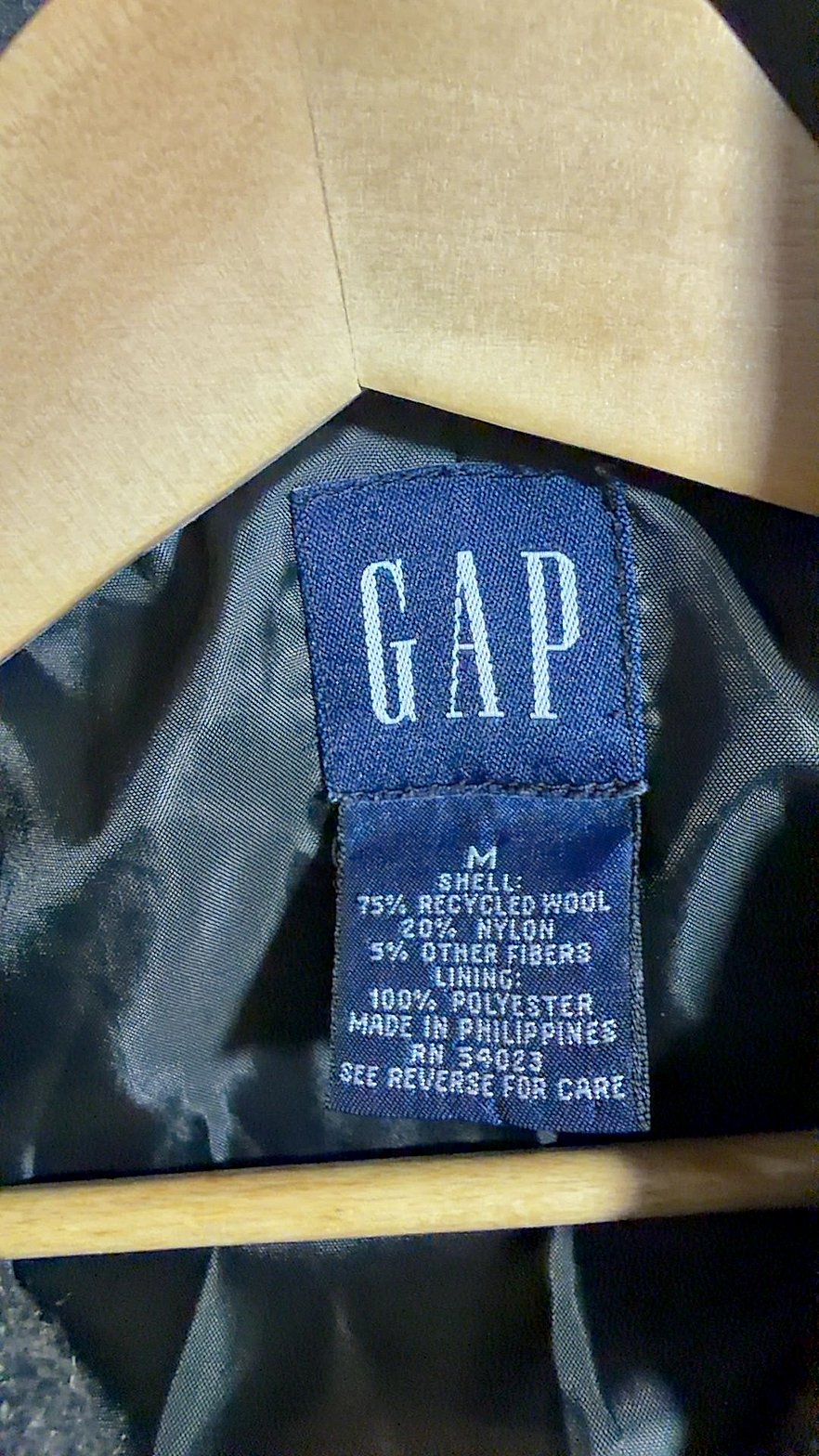 Vintage GAP Charcoal Gray Wool-Blend Double-Breasted Car Coat, Women's Size M