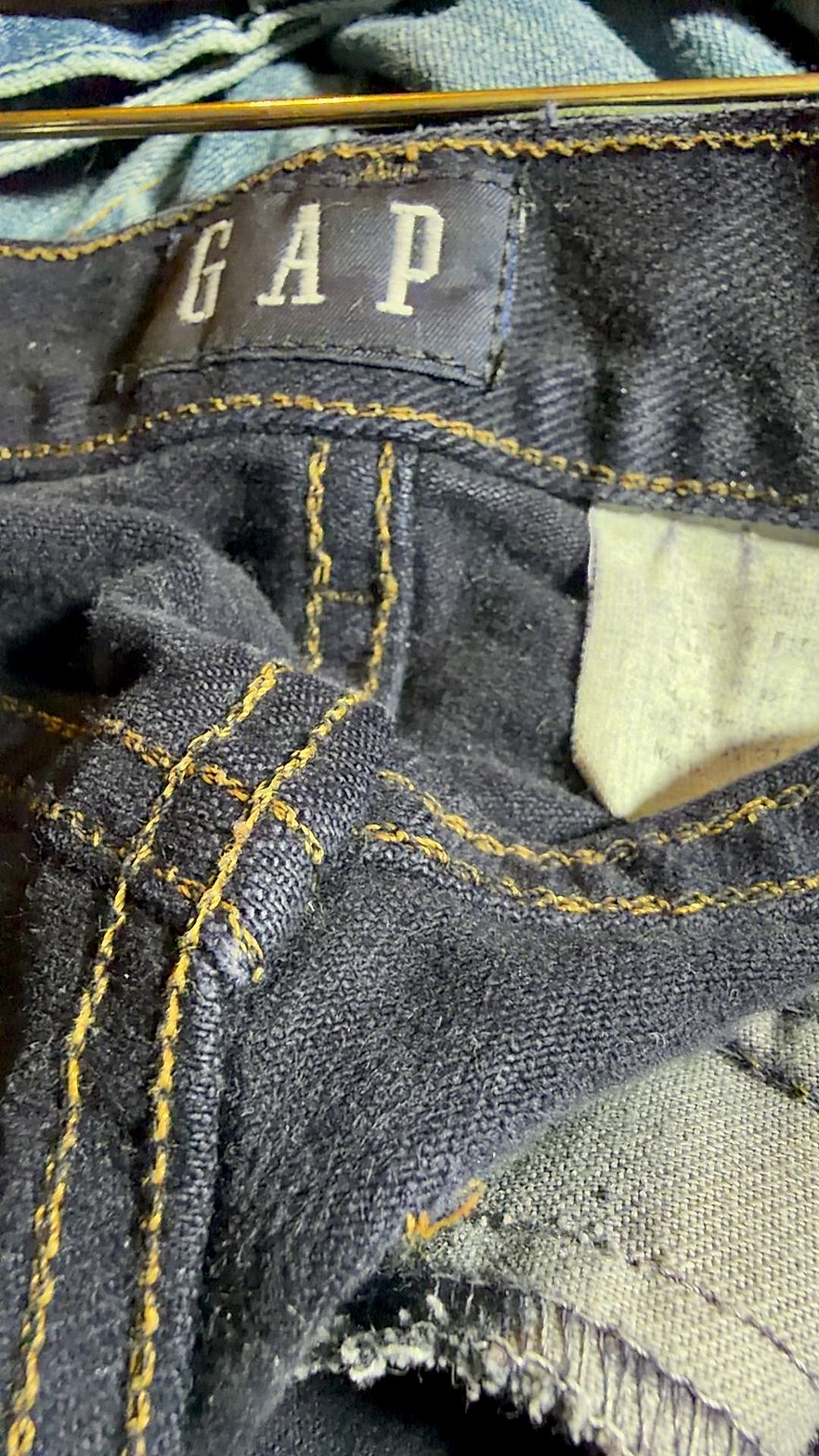 Vintage GAP High-Rise Straight Leg Jeans, Dark Navy Overdyed Denim, Button Fly