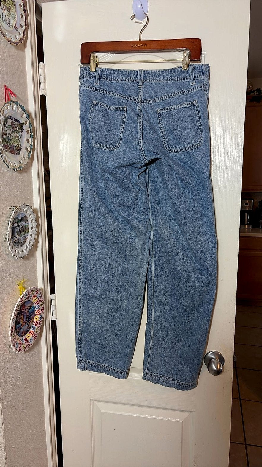 Vintage Y2K Gap Jeans Women's Drawstring Waist Wide Leg Jeans, Light Wash, Size 2