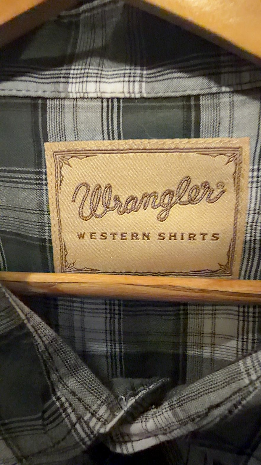 Wrangler Western Shirts Men's Short-Sleeve Pearl Snap Plaid Shirt