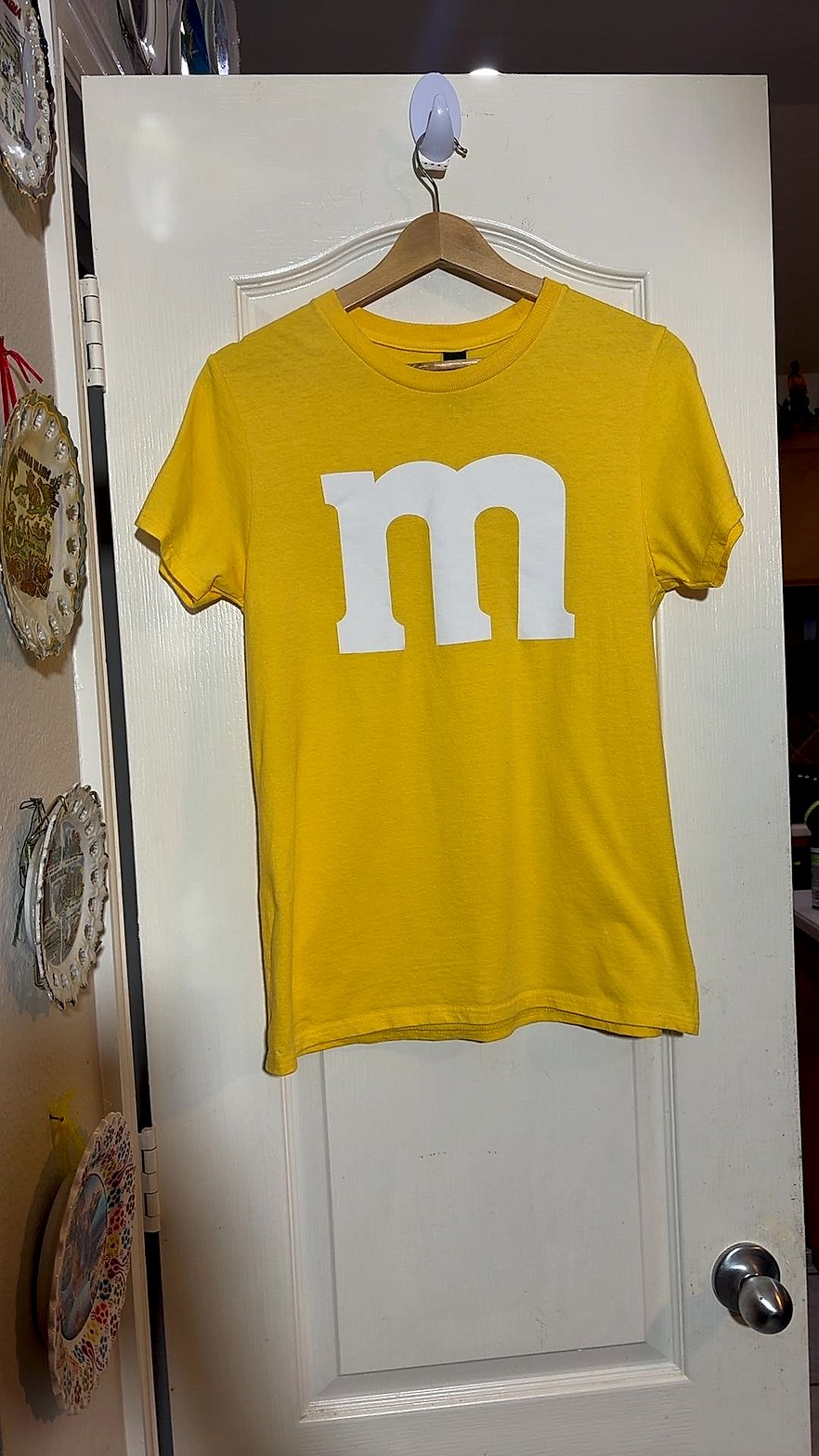 Yellow M&M Costume T-Shirt, Gildan Heavy Cotton, Women's Medium