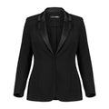 Fashion Nova Women's Black Satin Lapel Blazer Very Good Condition