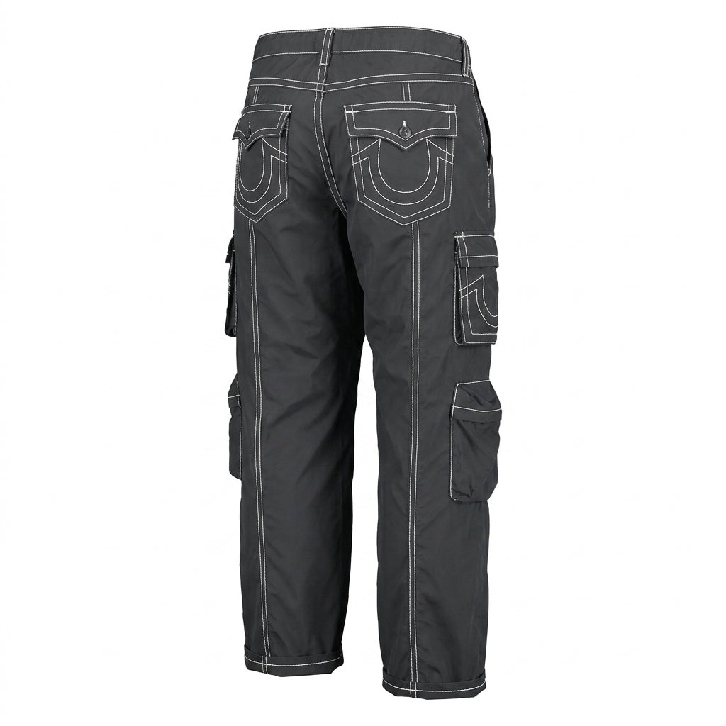 True Religion Big T Baggy Double Pocket Nylon Cargo Pants
