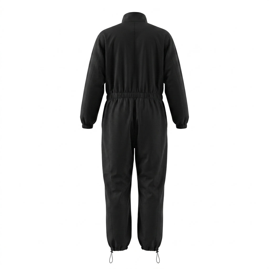 Adidas Originals Black Nylon Boiler Suit Jumpsuit 3-Stripes Very Good