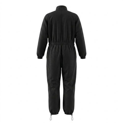 Adidas Originals Black Nylon Boiler Suit Jumpsuit 3-Stripes Very Good