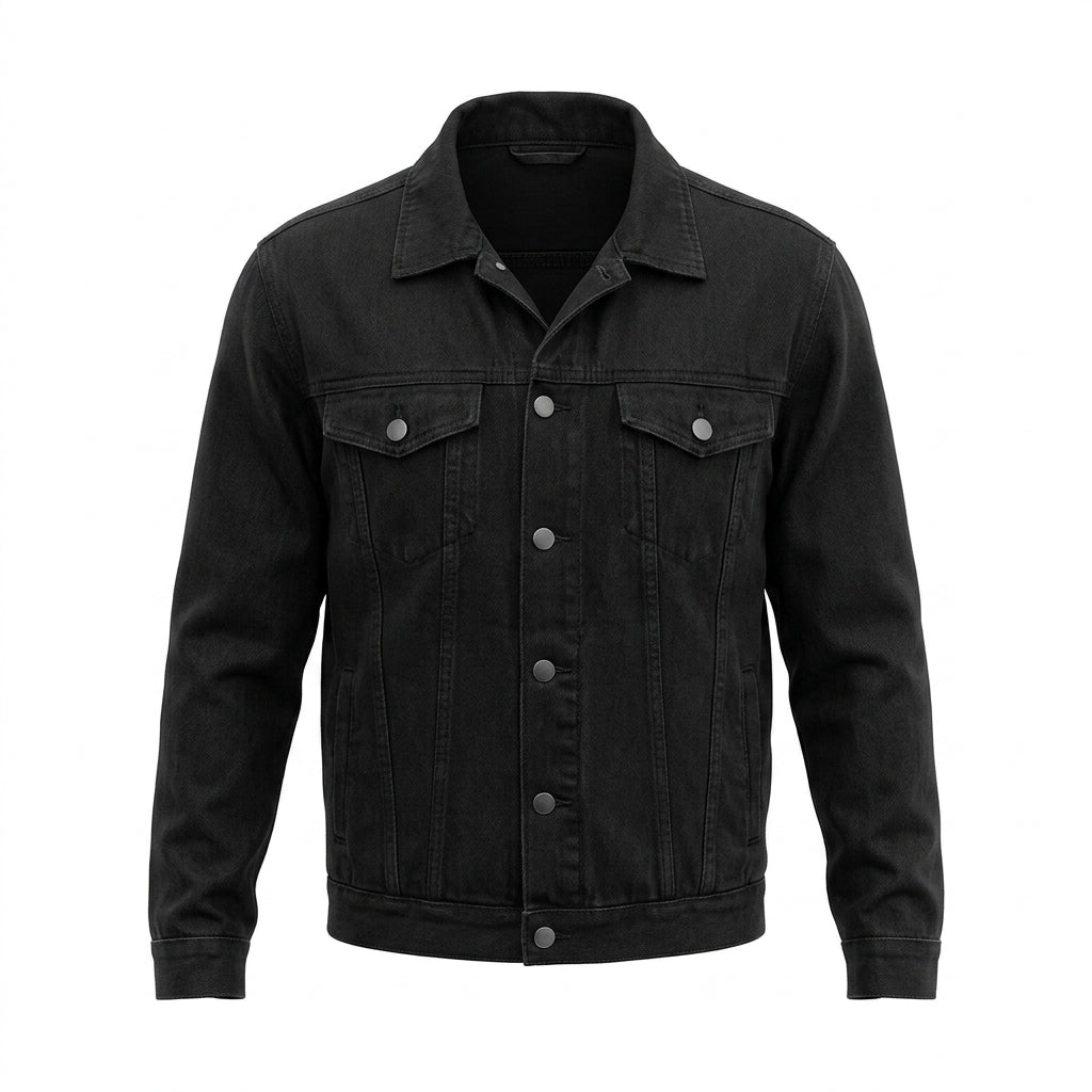 Custom Tupac "Poetic Justice" Graphic Patch Black Denim Trucker Jacket