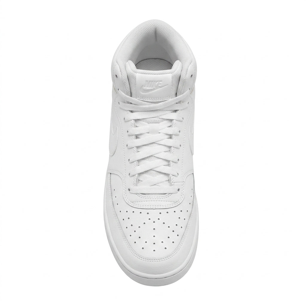Nike Court Vision Mid White Leather Sneakers
