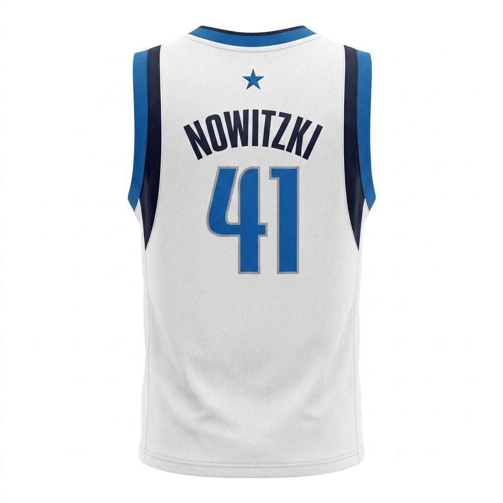 Adidas Dallas Mavericks Dirk Nowitzki #41 White Home Replica Jersey, Size XL