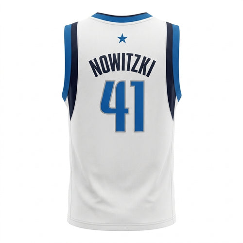 Adidas Dallas Mavericks Dirk Nowitzki #41 White Home Replica Jersey, Size XL