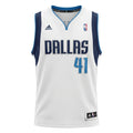 Adidas Dallas Mavericks Dirk Nowitzki #41 White Home Replica Jersey, Size XL