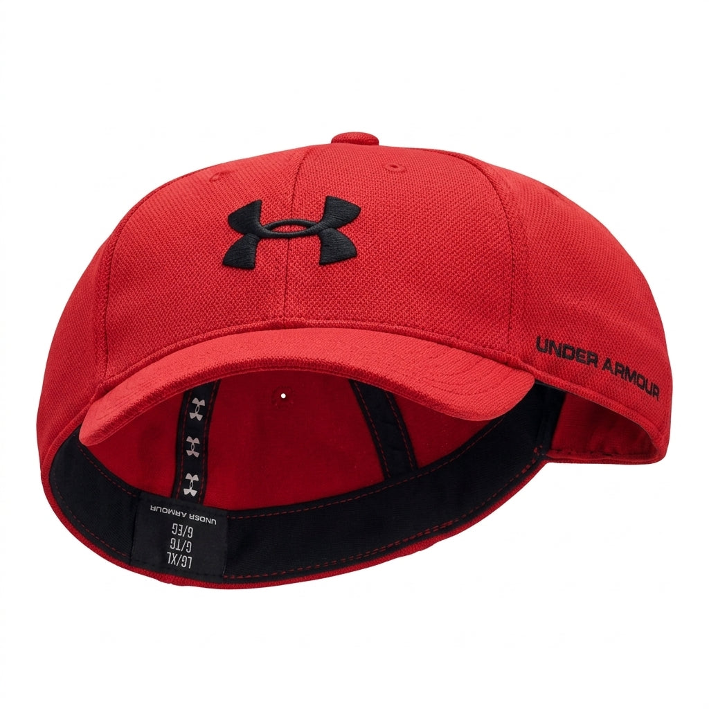Under Armour Red Stretch-Fit Baseball Cap, Size LG/XL