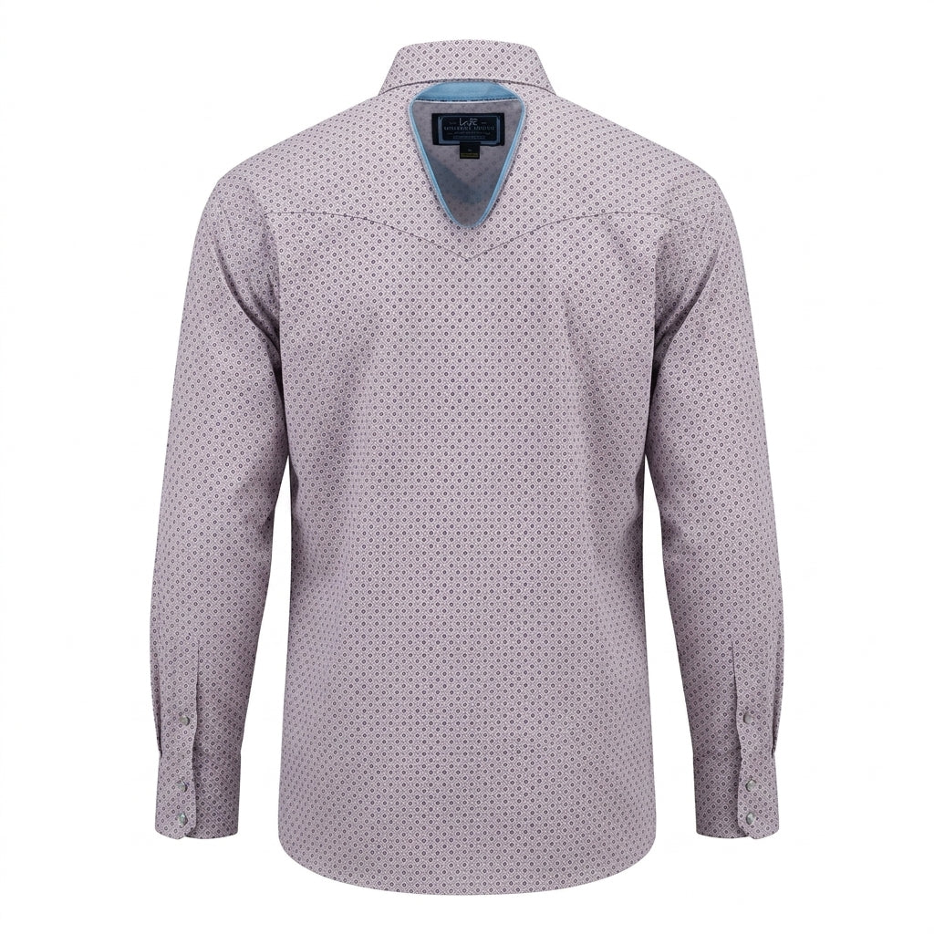Whiskey Ranch Men's Long Sleeve Western Pearl Snap Shirt, Size L