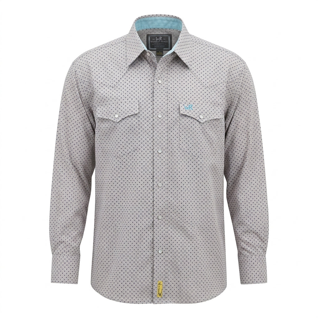 Whiskey Ranch Men's Long Sleeve Western Pearl Snap Shirt, Size L