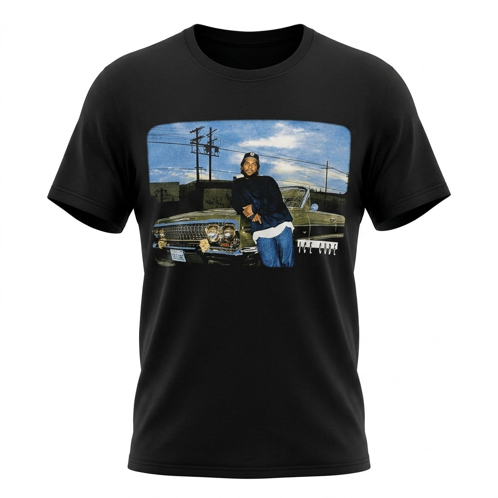 Ice Cube Impala Lowrider Photo Graphic T-Shirt, Black, Size Small